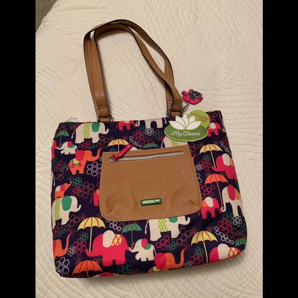 NWT Lily Bloom canvas-ish pocket book/tote